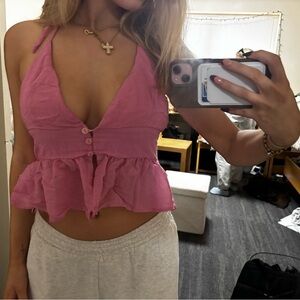 Elegant Pink Button-Up Camisole